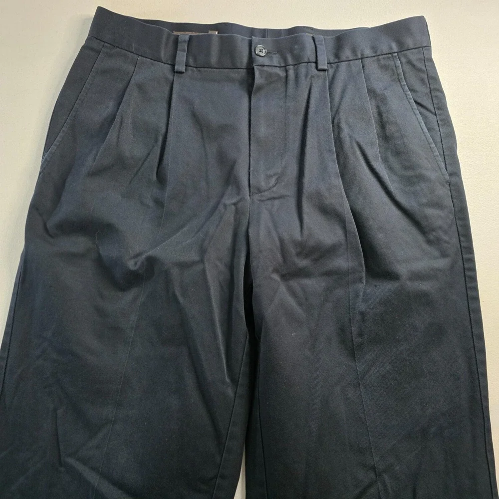 Nordstrom Chino Pants Men's 34 x 34 *** Dk Blue Straight Smartcare Wrinkle Free